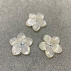 Mother of pearl carving white flower shell jewelry making parts for earring for pendant 