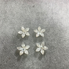 White Mother of Pearl Shell Carving Flower Beans for Jewelry Making Size 20mm