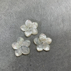 White Mother of Pearl Shell Carving Flower Beans for Jewelry Making Size 25mm