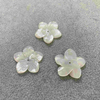 Mother of pearl carving white flower shell jewelry making parts for earring for pendant 