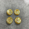 Mother of Pearl Shell Yellow Black Embossment Moon Carving for Jewelry Making Size 20mm