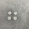 White Mother of Pearl Shell Carving Flower Beans for Jewelry Making Size 10mm