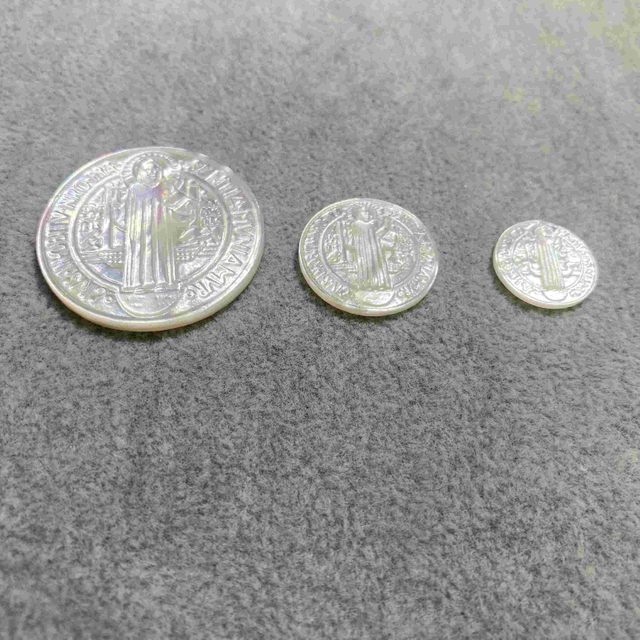 Natural Mother of pearl carving image cross San Benito white shell for jewelry making necklace 12*16mm jewelry parts