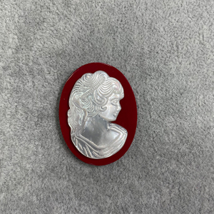 White Mother of Pearl Shell Cameo Lady Image for Pendant Brooch Jewelry