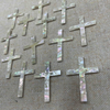 Natural Mother of pearl cross shape cutting big size cross pendant white shell for jewelry design making sliver inlay design flat face 