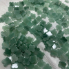 Natural amazon stone clover shape green stone plain face cutting flower shape for bracelet making earring jewelry design inlay