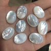 Natural Mother of pearl oval shape cabochon cutting for earring design white shell big size inlay jewelry sliver using pendant