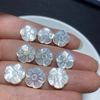 Natural Mother of pearl flower beans cutting white shell double side flowers for necklace making design small size flowers