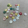 Natural Mother of pearl colorful flower cutting bracelet design making jewelry chain style small flower shape yellow color