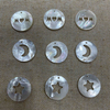 Natural Mother of pearl pendant design round shape cutting star heart pendant white shell jewelry inlay design making plain
