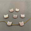 Natural Mother of pearl ketty shape cutting pink color cat animal for jewelry chain design making small beads cabochon necklace