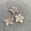Natural pink shell flower pink color mop carving for jewelry making for ring DIY jewelry parts