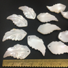 Natural Mother of pearl leaf shape carving big size leaf for pendant making white shell face cutting pendant design cabochon