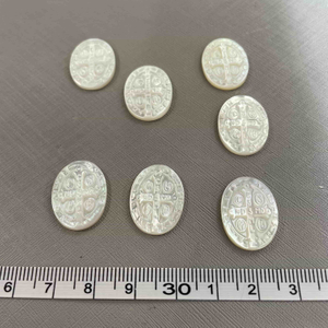 Natural Mother of pearl guadalupe oval shape for necklace making jewelry mery cutting image white shell inlay design pendant 