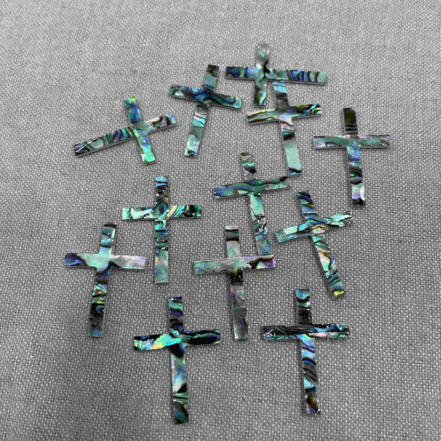 Natural abalone shell cutting shape cross flat face for inlay for jewelry making carving design DIY 