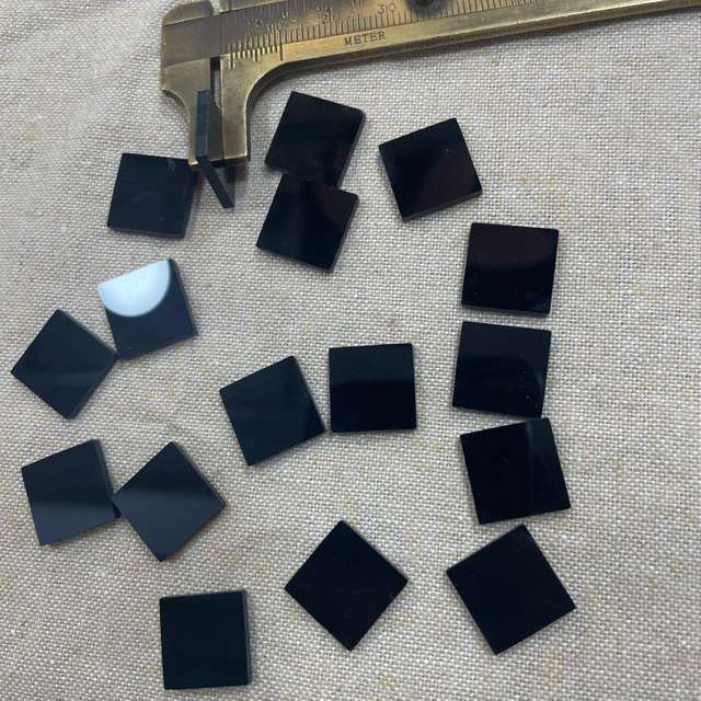 Black onxy material square shape cutting plain face for jewelry inlay design flat mold jewelry using 