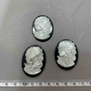 Natural Mother of pearl cameo design pendant lady face white shell beauty jewelry icons design inlay making black onyx embossment