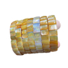 Natural Mother of pearl bracelet colorful shell square shape yellow color cutting design jewelry making white shell small size 