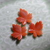 Natural Mother of pearl maple leaf carving earring design making orange shell material face cutting big size leaf for jewelry using