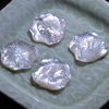 Natural Mother of pearl lotus leaf shape carving white shell cabochon big size for pendant making jewelry design DIY flower