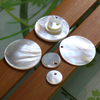 Natural Mother of pearl round shape earring design for jewelry making plain face small size pendant making white shell parts