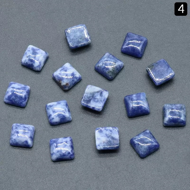 Stone cutting square cabochon shape agate stone crystal for jewelry inlay design making for rings earrig small beans