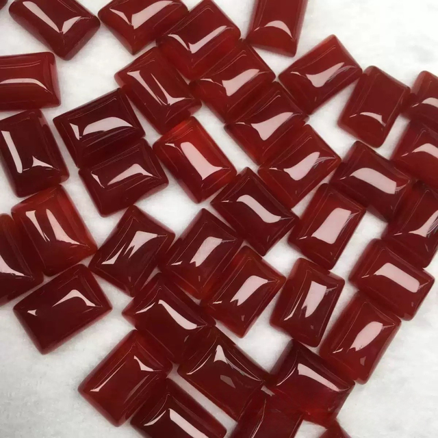 Red agate cabochon square shape cutting black onxy cabochon jewelry earring making for inlay design parts stone 