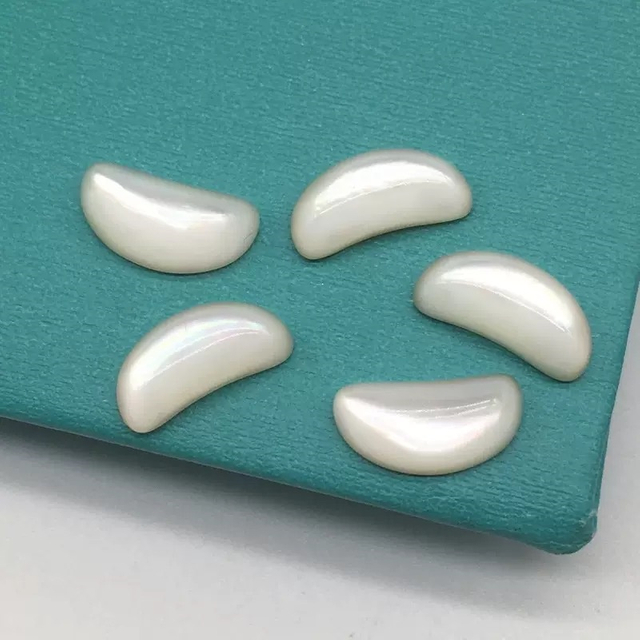 Natural Mother of pearl cabochon cutting small size shape jewelry earring little beans for inlay jewelry making design