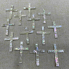 Natural Mother of pearl cross shape cutting big size cross pendant white shell for jewelry design making sliver inlay design flat face 