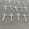 Natural Mother of pearl cross shape cutting pendant for jewelry making earring white shell bigger cross design embossment style