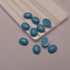 Natural Mother of pearl cabochon oval shape turquoise for jewelry ring making blue color stone inlay design sliver parts beans