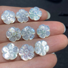 Natural Mother of pearl flower beans cutting white shell double side flowers for necklace making design small size flowers