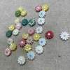 Natural Mother of pearl colorful flower cutting bracelet design making jewelry chain style small flower shape yellow color