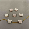 Natural Mother of pearl ketty shape cutting pink color cat animal for jewelry chain design making small beads cabochon necklace