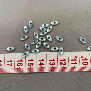 Natural Mother of pearl shape cutting necklace making design evil eyes for jewelry inlay making white shell small size beads