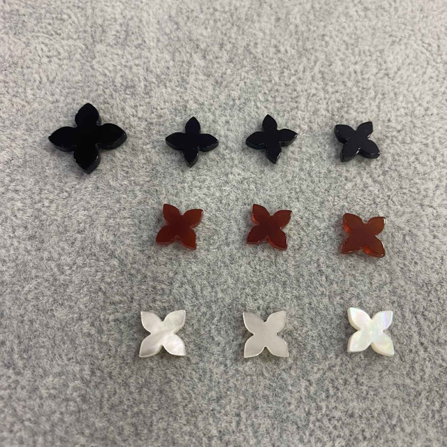plain shape flower design for jewelry making for silver parts mother of pearl agate onxy