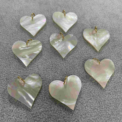 Natural Mother of pearl heart shape carving big size for pendant for earring plain design heart 30mm