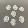 Natural Mother of pearl guadalupe image cutting oval shape pendant icons jesus inlay jewelry making white shell maria design