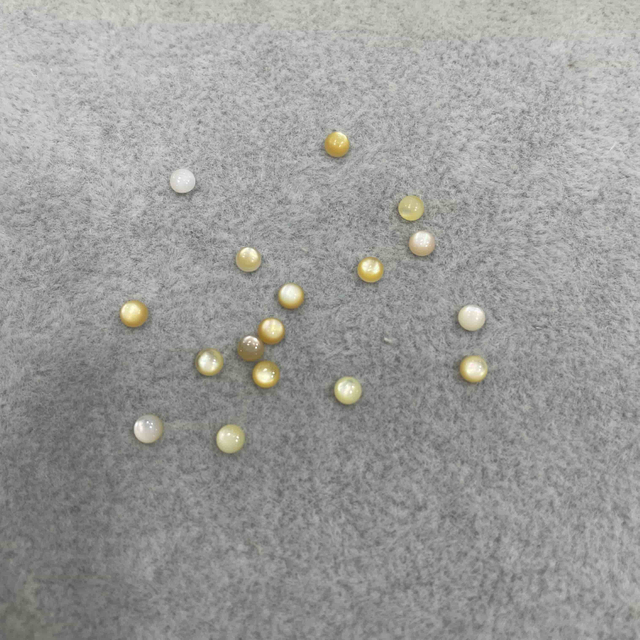 Natural Mother of pearl yellow shell cabochon little size round shape for rings making jewelry using 3mm