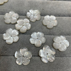 Natural Mother of pearl flower carving for earring for pendant new design shell white flowers mop