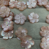 pink mop flower carving mother of pearl 20mm earring design hand make flower see shell