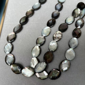 Natural Mother of pearl oval shape face cutting necklace double face oval design jewelry inlay making for siliver cabochon 