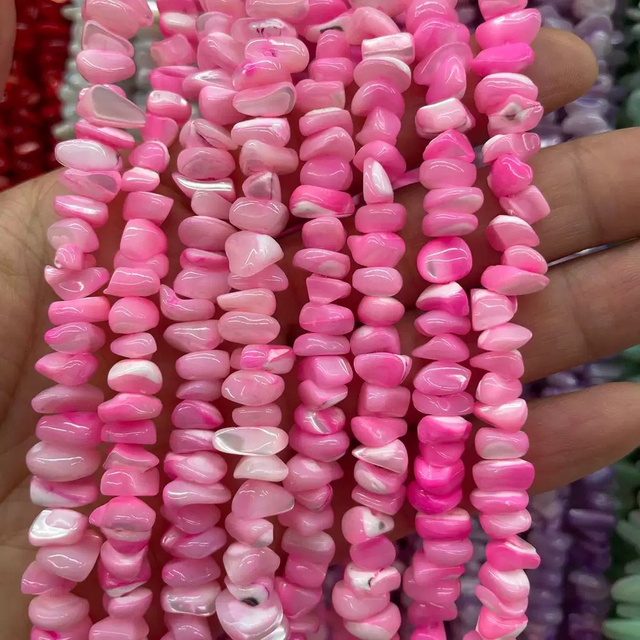 Natural Mother of pearl necklace optional shape colorful design small size bracelet brown color for DIY jewelry design white shell