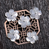 Natural Mother of pearl flower carving design for pendant making earring big flower cabochon design white shell and rings design