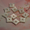Natural Mother of pearl square cabochon carving rings design the face cutting white cabochon plain for jewelry inlay design making 