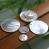Natural Mother of pearl round shape earring design for jewelry making plain face small size pendant making white shell parts