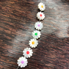 Natural Mother of pearl carving flower design for jewelry making small flower parts DIY bracelet chain using white shell