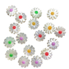 Natural Mother of pearl carving flower design for jewelry making small flower parts DIY bracelet chain using white shell