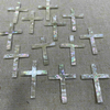 Natural Mother of pearl cross shape cutting big size cross pendant white shell for jewelry design making sliver inlay design flat face 