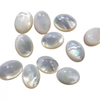 Natural Mother of pearl oval shape cabochon cutting for earring design white shell big size inlay jewelry sliver using pendant